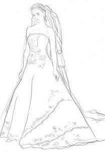 Рисунок невесты карандашом для срисовки