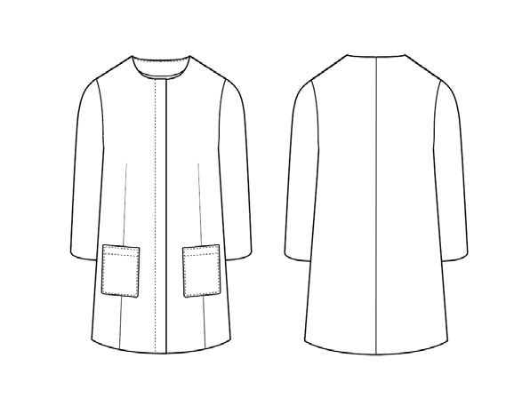 Технический эскиз пальто оверсайз