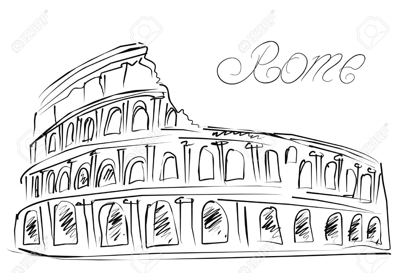 Рим рисунок карандашом