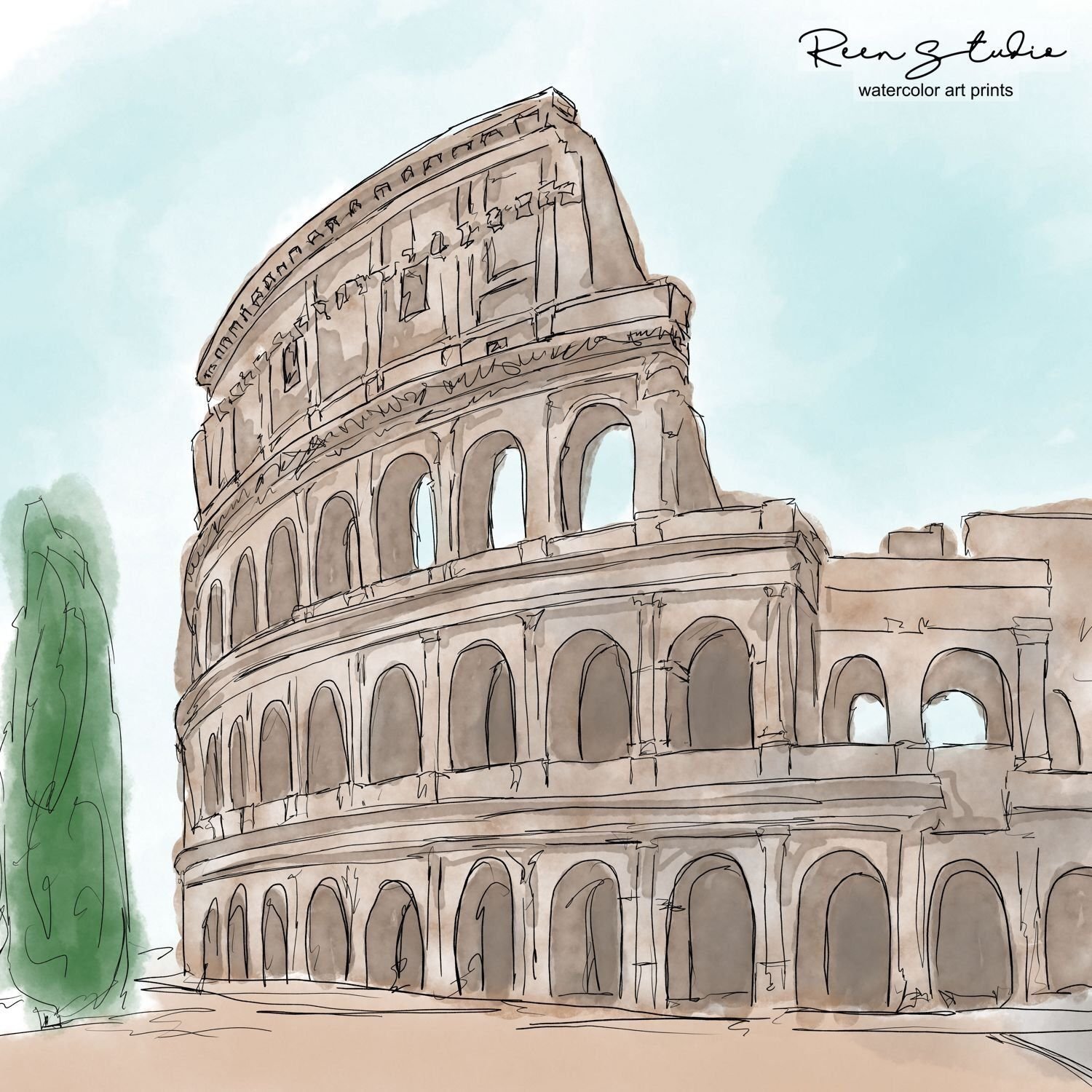 Древний Рим Колизей нарисованный