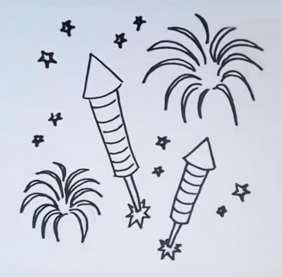 Фейерверк для срисовки