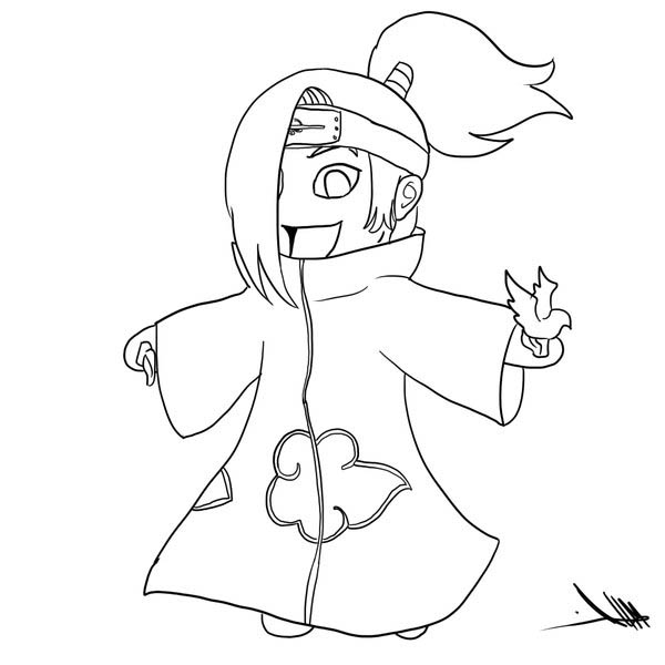 Раскраски Наруто Дейдара