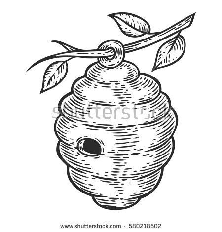 Улей рисунок карандашом