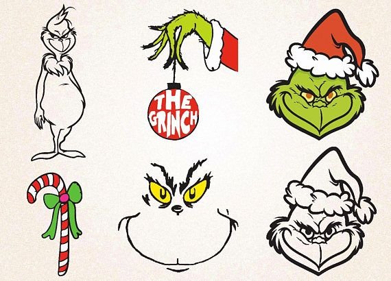 Новогодний Гринч для срисовки