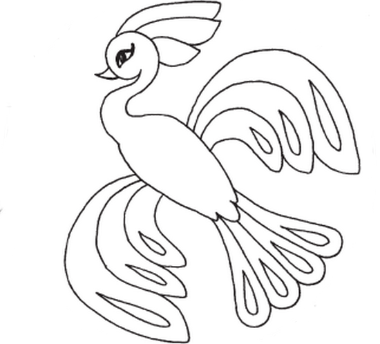 Сказочная птица карандашом