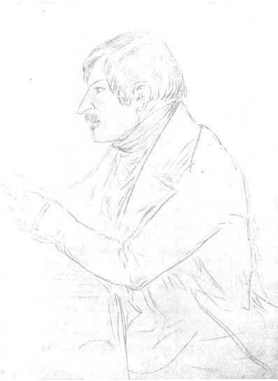 Карандашный портрет Гоголя Дмитриев-Мамонов