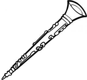 Кларнет музыкальный инструмент рисунок