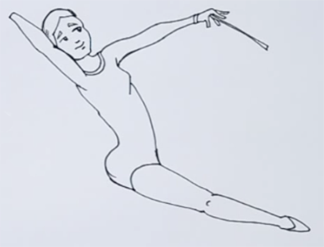 Рисовать гимнасток на шпагате