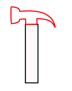 Молоток и карандаш вектор