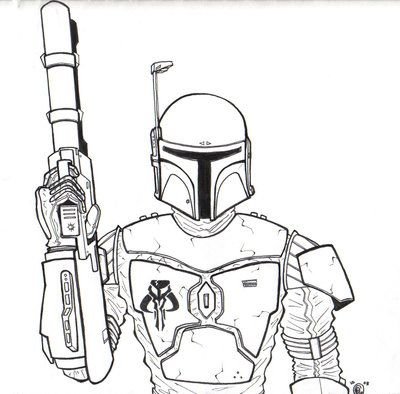 Раскраска Звездные войны Мандалорец