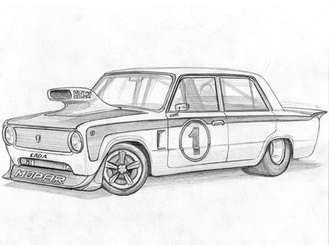 ВАЗ 2106 спереди для срисовки