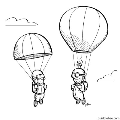Раскраска десантник с парашютом