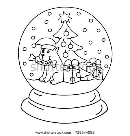 Снежный шар рисунок карандашом легко (47 фото)