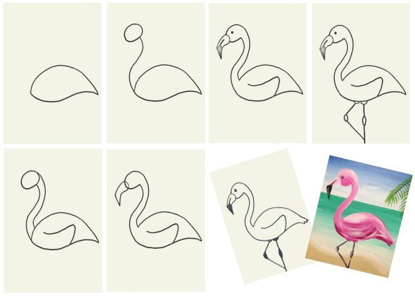 Уроки рисования Фламинго