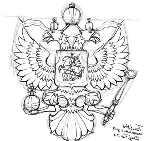 Двуглавый Орел тату эскиз