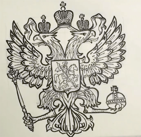 Герб России контурный рисунок