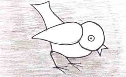 Воробей нарисованный легкий