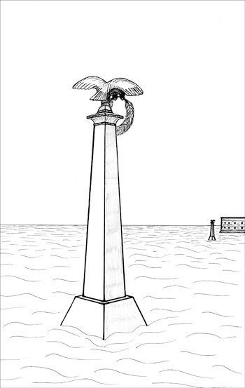 Памятник затопленным кораблям в Севастополе рисунок карандашом