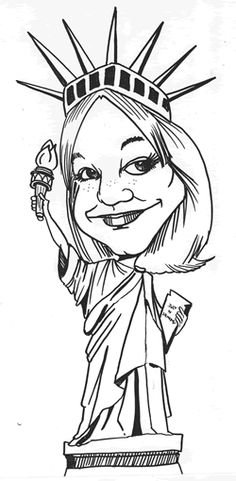 Статуя свободы карандашом