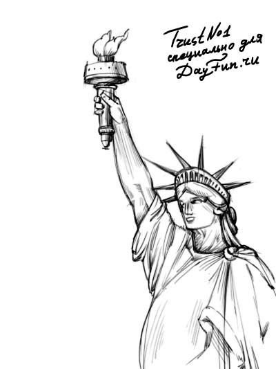 Статуя свободы Нью-Йорк раскраска