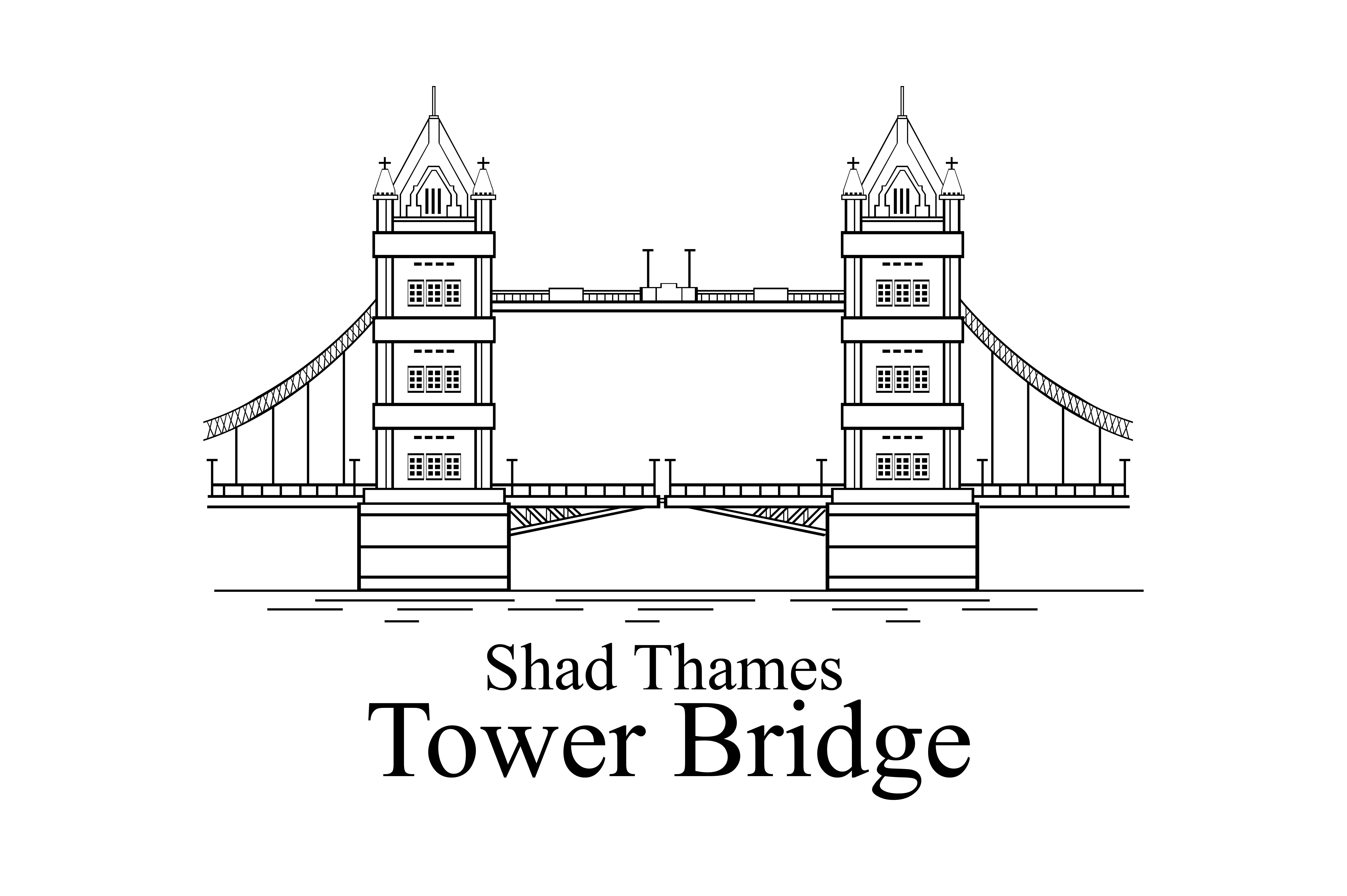 Достопримечательности Лондона рисунок Тауэрский мост