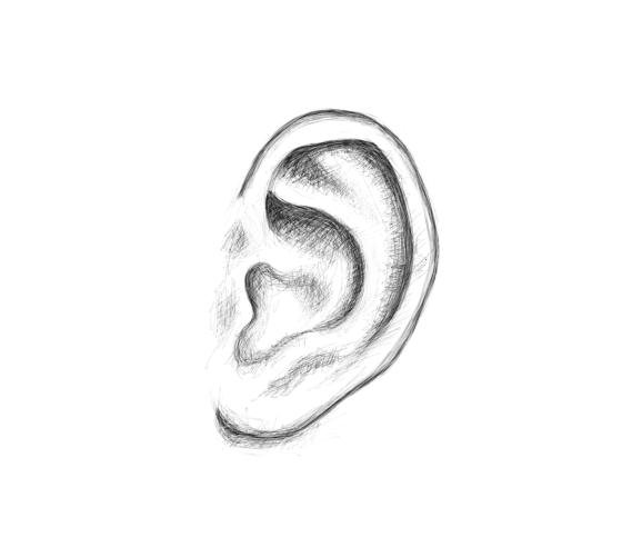 Ухо карандашом