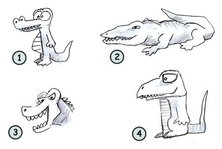 Поэтапное рисование крокодила для детей