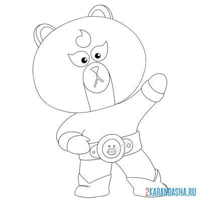 Эль Браун БРАВЛ старс раскраска