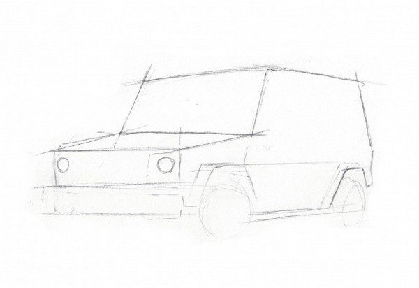 Гелендваген рисунок карандашом