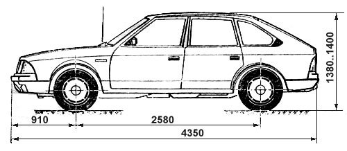 Чертёж машины Москвич 2141