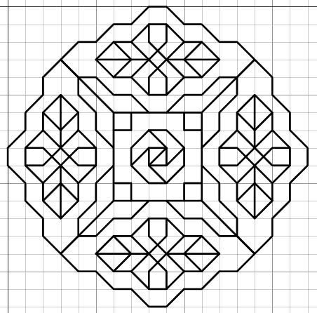 Геометрические узоры по клеточкам в тетради