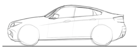 БМВ Икс 6 рисунок сбоку