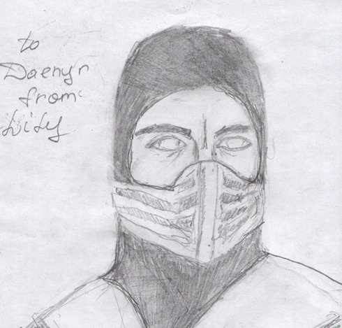 Скорпион мортал комбат для срисовки