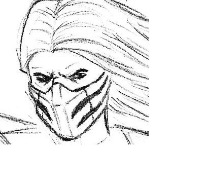 Маска скорпиона из мортал комбат карандашом