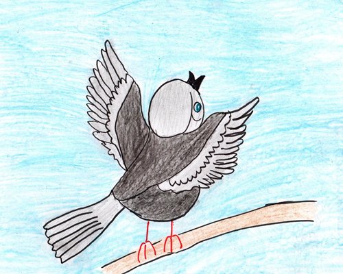 Рисунок к сказке растрепанный Воробей карандашом