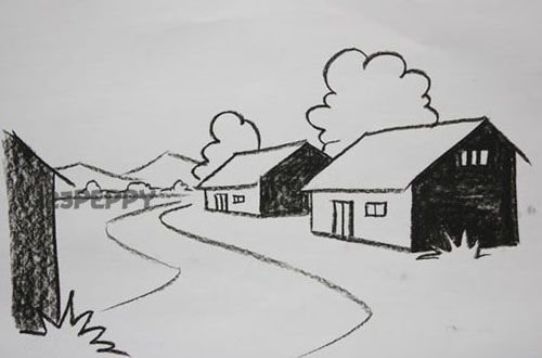 Наброски сельского пейзажа