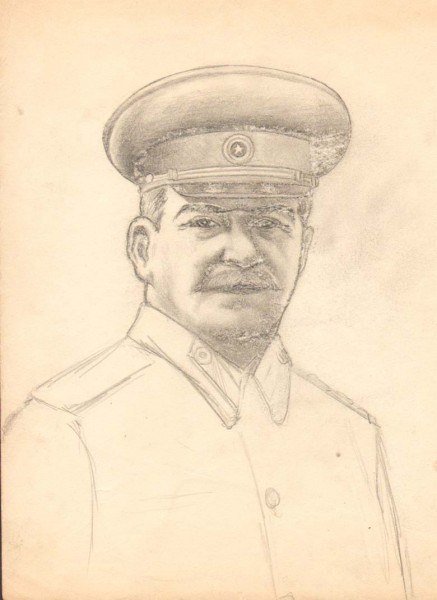 Портрет Сталина карандашом