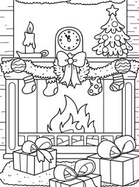 Рождественский камин раскраска