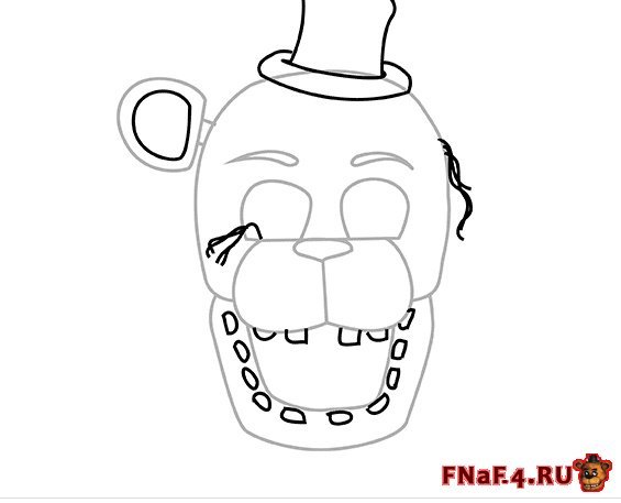 Маска Голден Фредди рисунок