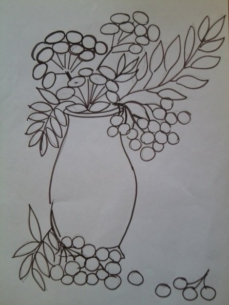 Осенний букет карандашом