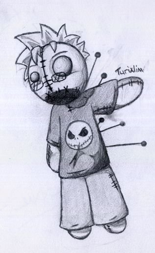 Кукла вуду карандашом