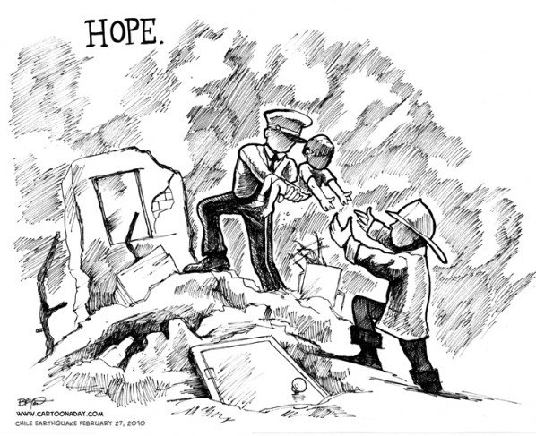 Схема извергающегося вулкана