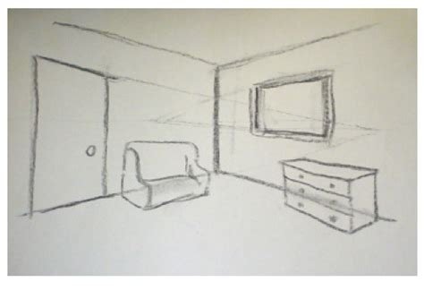 Угловая перспектива комнаты легко