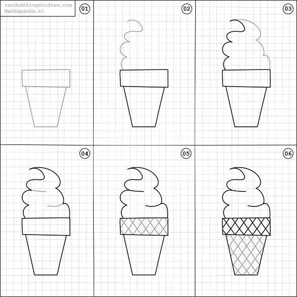 Рисунки мороженки для начинающих