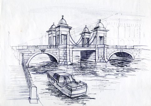 Зарисовки Санкт-Петербурга в карандаше