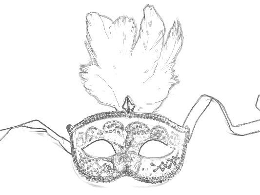 Карнавальная маска карандашом