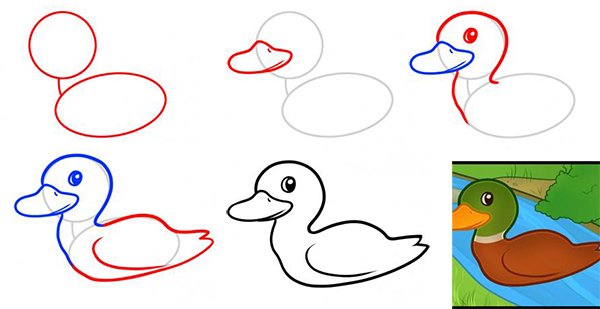 Уточка карандашом