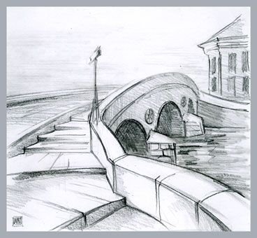 Набережная карандашом