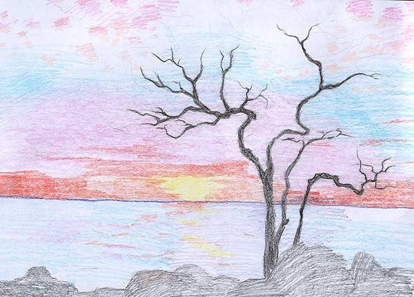 Пейзаж карандашом для начинающих легкий