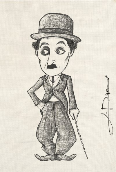 Чарли Чаплин шарж